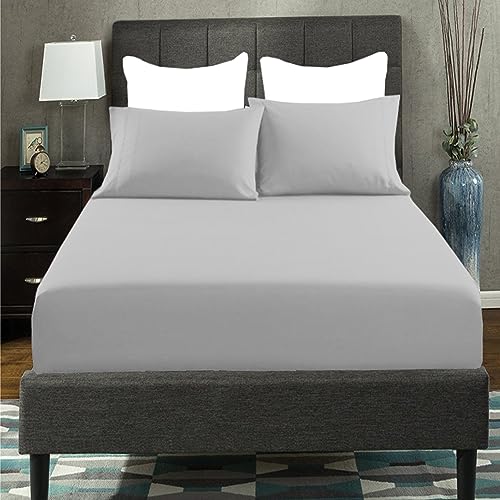 AmigoZone Extra Deep 40CM Fitted Sheet - Soft Brushed Microfiber Easy Care - Fade Wrinkle Resistant Deep Pocket Fitted Bed Sheet