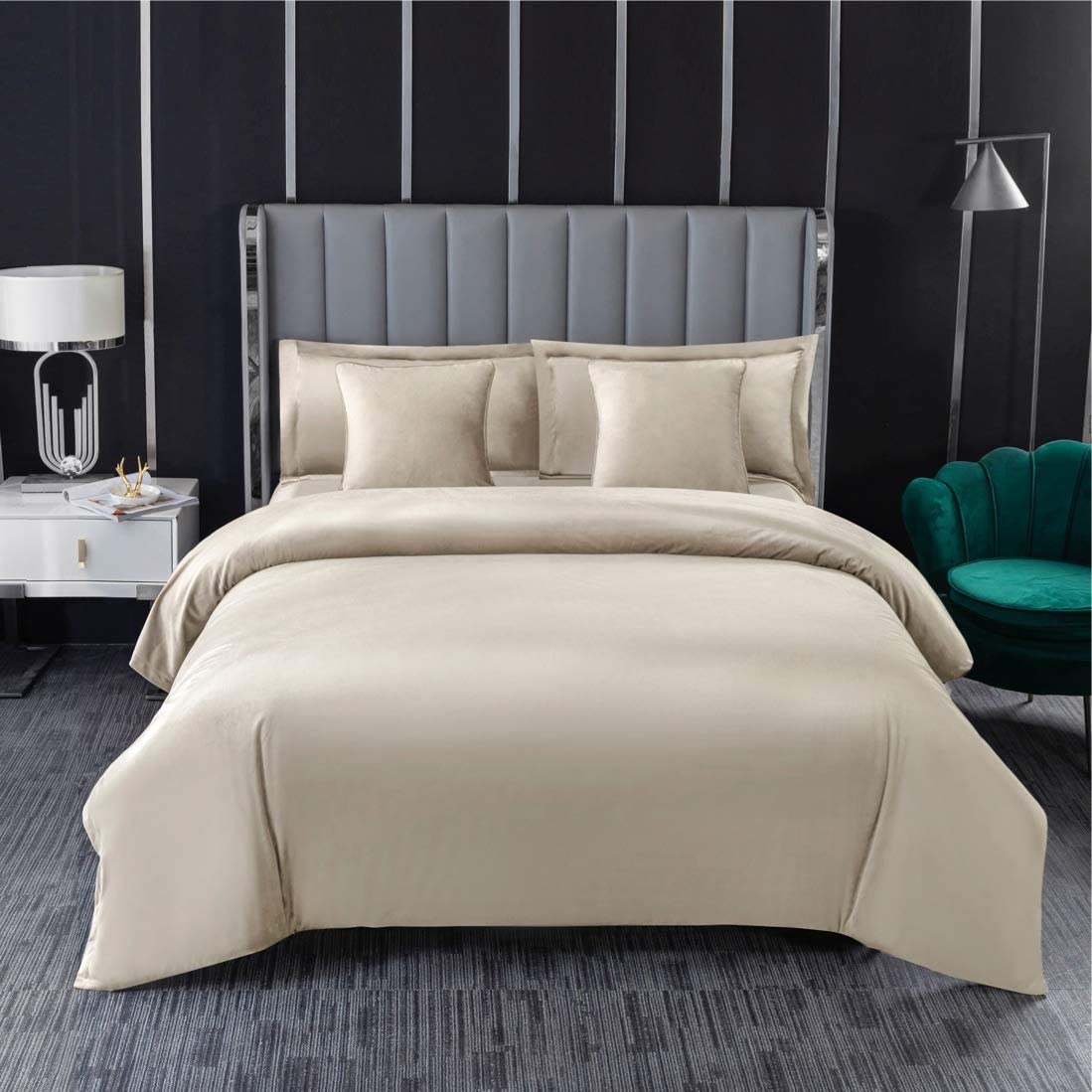 Duvet Cover Set King - Soft Velvet Duvet Cover