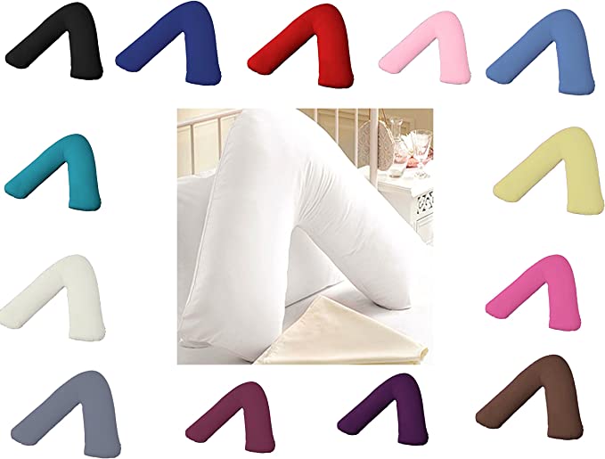 AmigoZone Plain Polycotton Back & Neck Support V Shaped Pillowcase