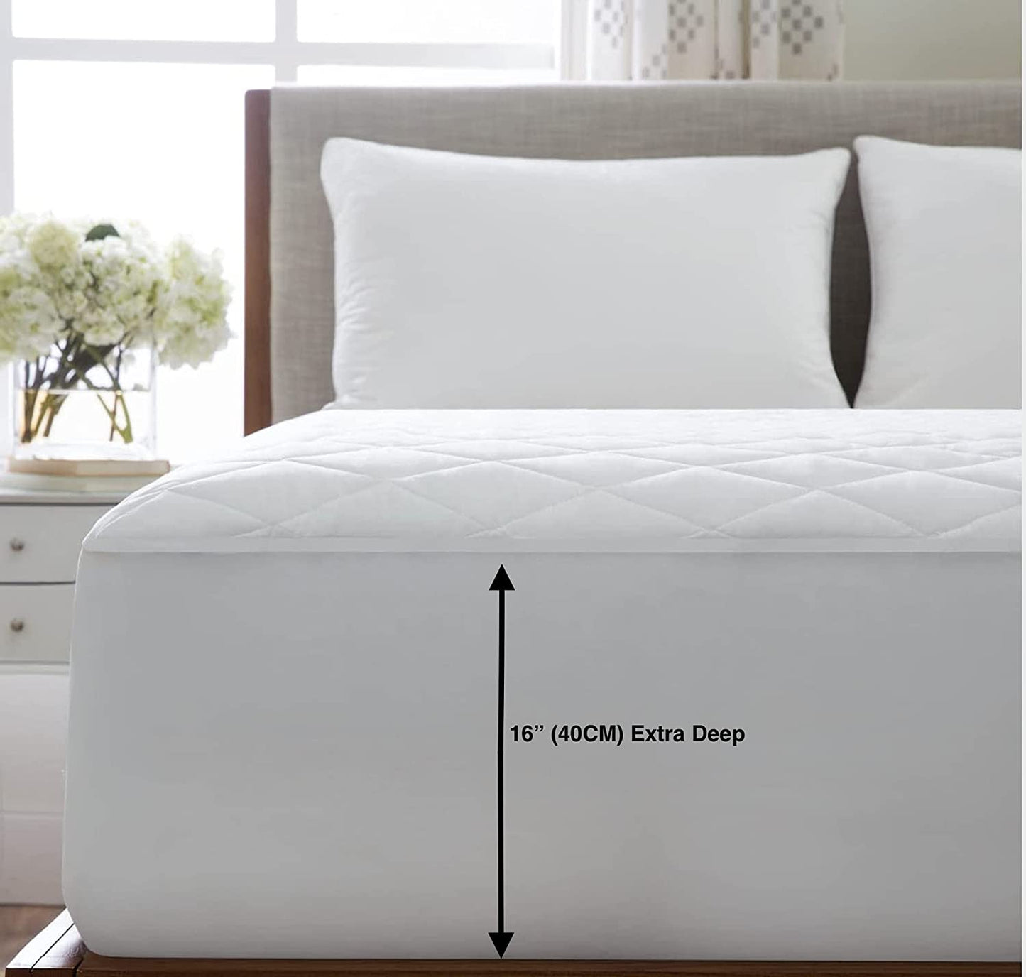 AmigoZone Extra Deep 16" (40CM) Deep Quilted Mattress Protector All Sizes