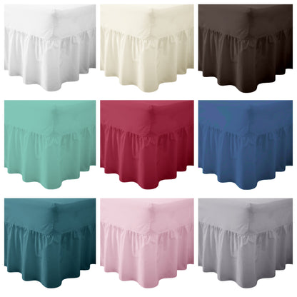 AmigoZone Plain Pollycotton Valance Fitted Sheet