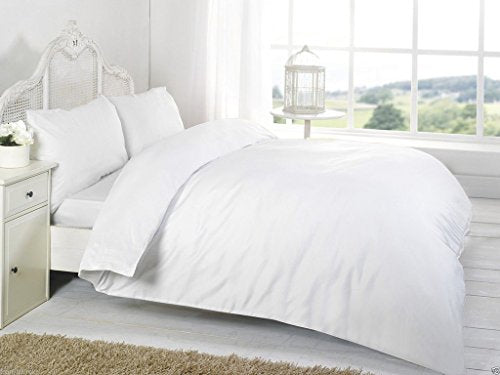 AmigoZone Plain Duvert Cover Set Non Iron Percal Quilt Cover With Pillow Cases