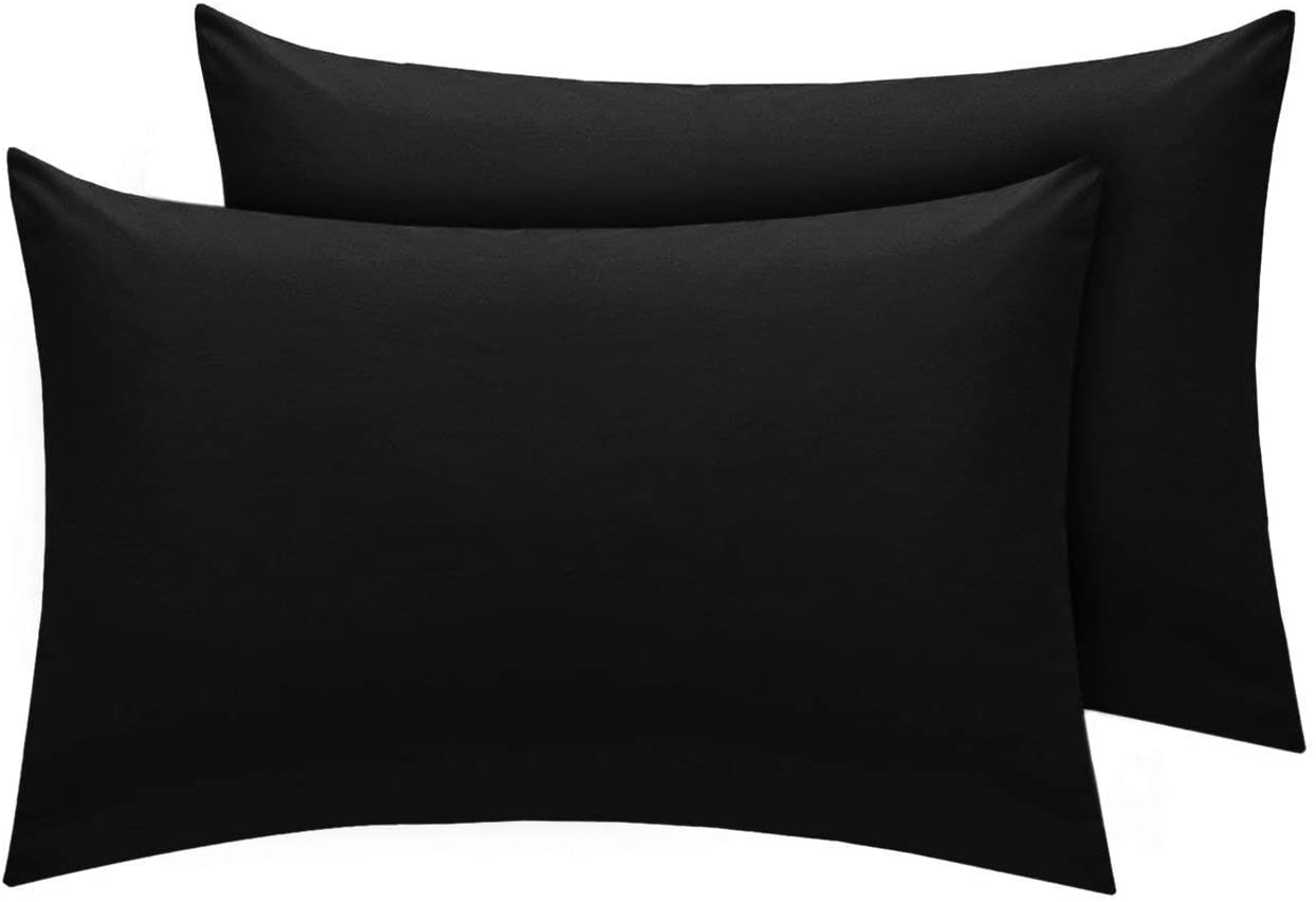 AmigoZone New 2 x Pillow Cases Housewife Plain Cover Polycotton Bedroom Luxury Pair Pack
