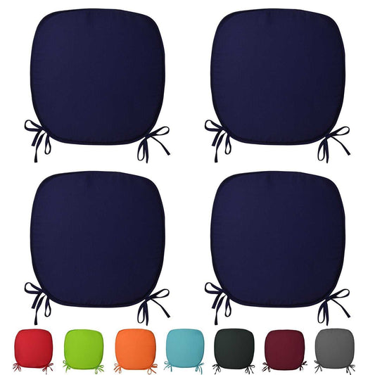 AmigoZone Set of 4 Padded Chair Seat Pads Cushion - Plain Design