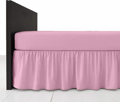 AmigoZone Plain Pollycotton Frilled Bed Base Valance Sheet